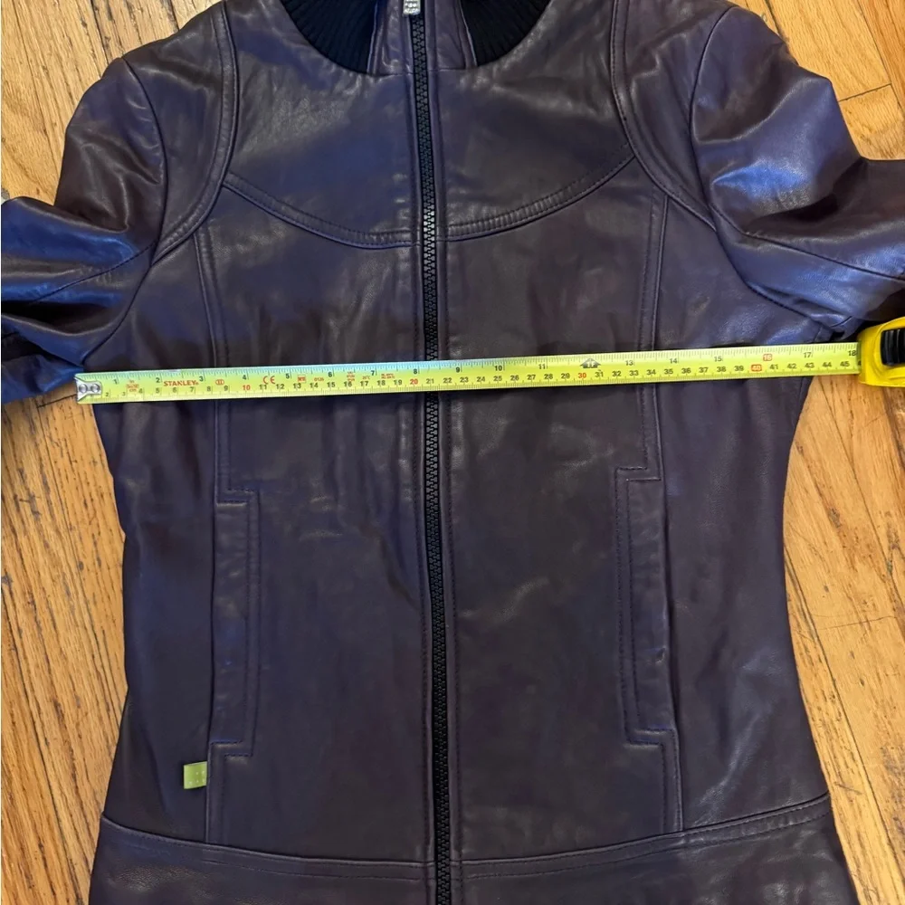Soia & Kyo Dark purple Brown Bomber leather jacket size S in great condition - Picture 10 of 12